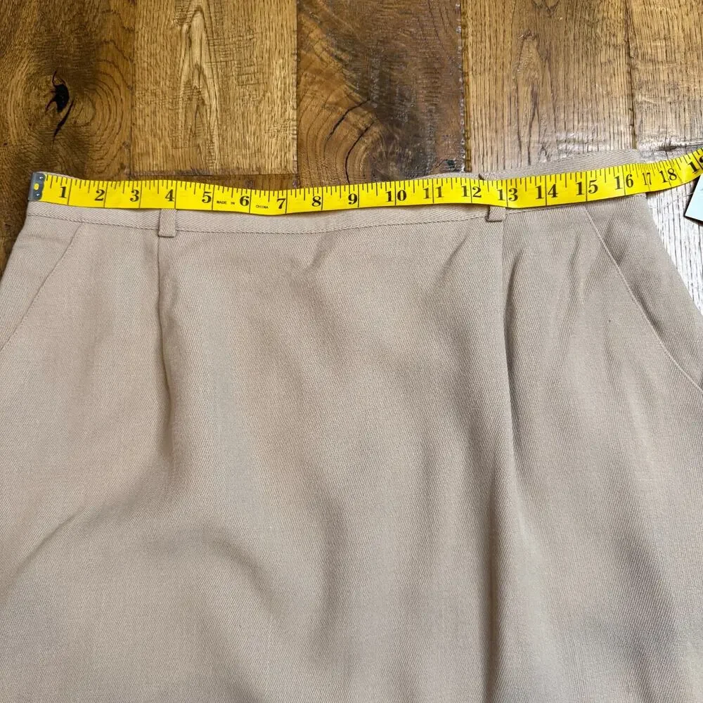 NWT Madison Studio Basic Wool Skirt Lined Long Length Camel Tan Womens Size 16 - Picture 5 of 7